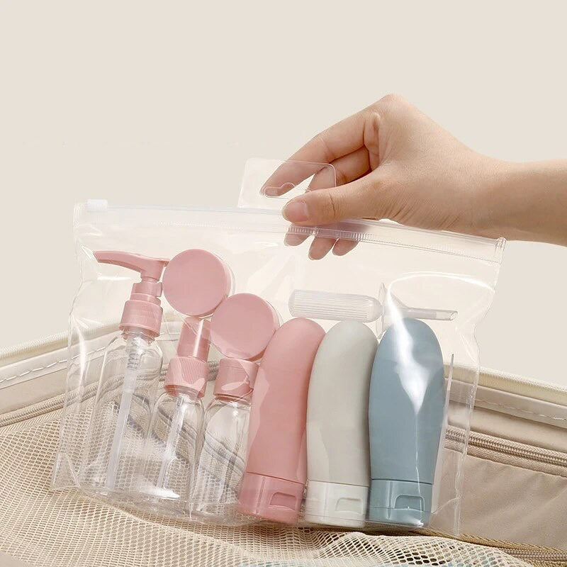 Kit Botellas Envases Viajeros 11 Piezas - Cremas - Maquillaje - Lociones