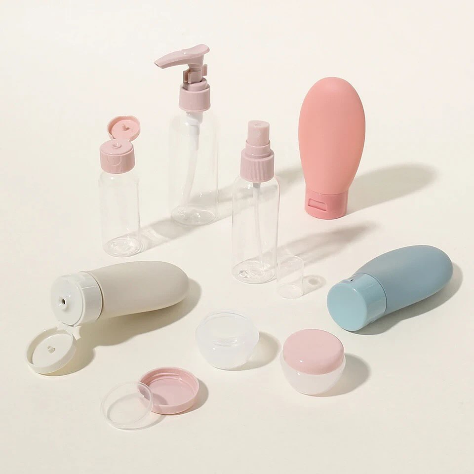 Kit Botellas Envases Viajeros 11 Piezas - Cremas - Maquillaje - Lociones