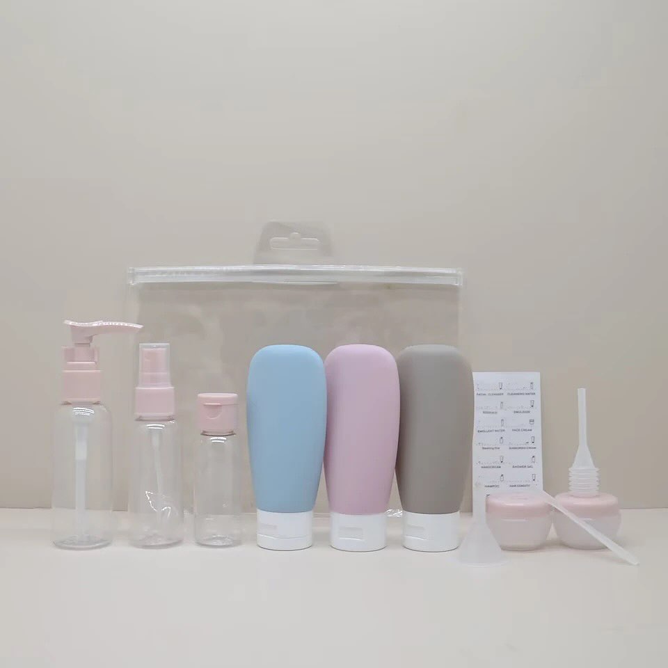 Kit Botellas Envases Viajeros 11 Piezas - Cremas - Maquillaje - Lociones