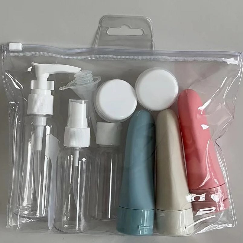 Kit Botellas Envases Viajeros 11 Piezas - Cremas - Maquillaje - Lociones