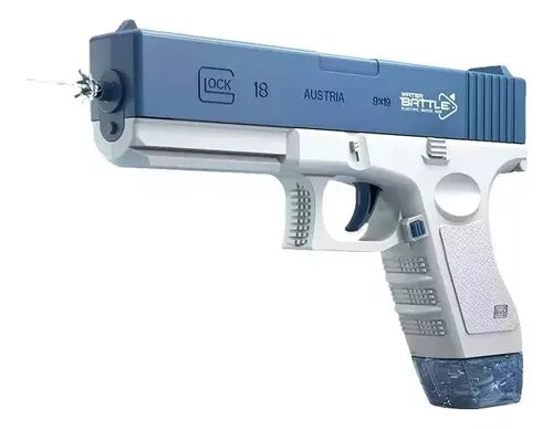 Pistola de agua eléctrica para adultos, pistola de agua alimentada por batería, pistola de agua automática recargable, rango de capacidad de hasta 32 pies para adultos y niños, azul