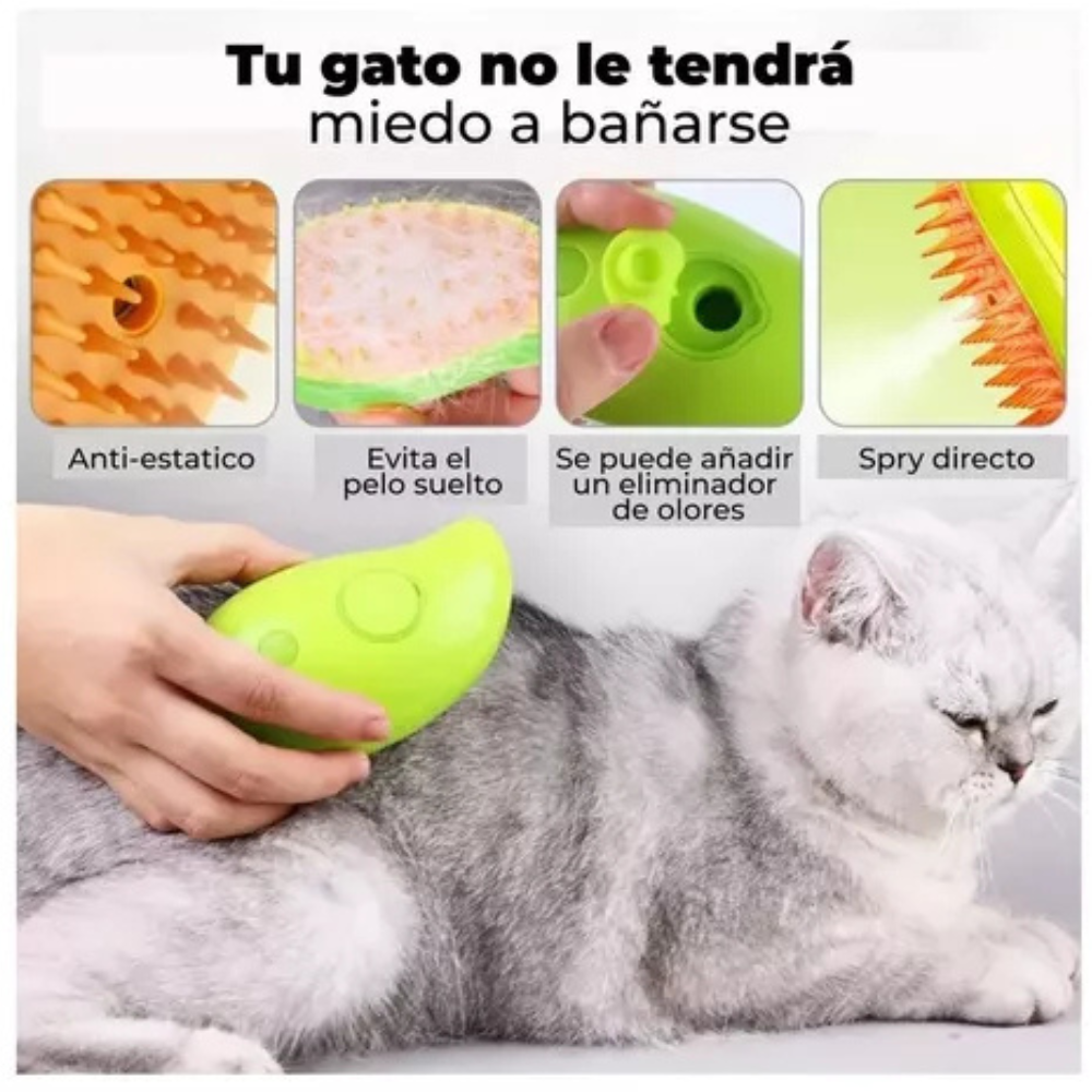 Cepillo o Peine De Vapor Para Mascotas - Perros - Gatos - Y peludos del hogar